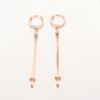 Purple Gold Fringed Snake Bone Long Earrings Fashion Temperament Colored Gold Plated Rose Gold Earrings