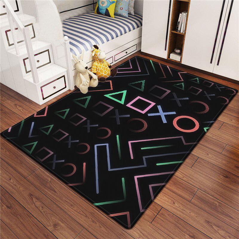 Gaming Esports Geometric Controller Pattern Carpet Mat for Boys Bedroom Gaming  large rug for Living Room Home Decoration Rug