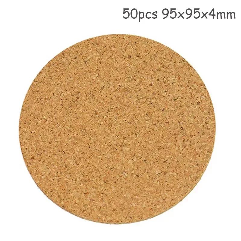 50/100Pcs Cup Mat Natural Cork Coasters Placemats For Table Kitchen Accessories Round Coffee Tea Cup Mats Desktop Decoration