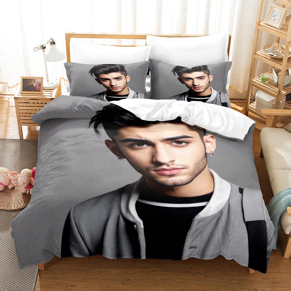 Fashion Zayn Malik Pattern Bedding 3 Piece Set Comfort Quilt Cover Two Pillowcases Household Bed Supplies