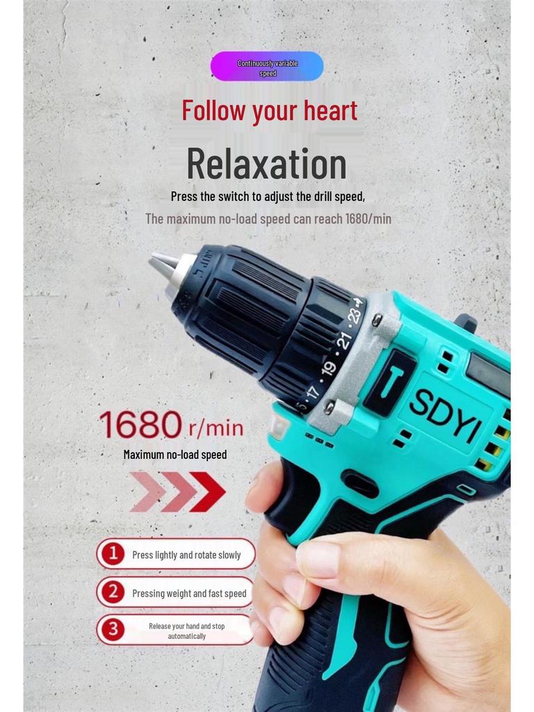 SDYI High Power Rechargeable Brushless Hand Drill & Electric Screwdriver