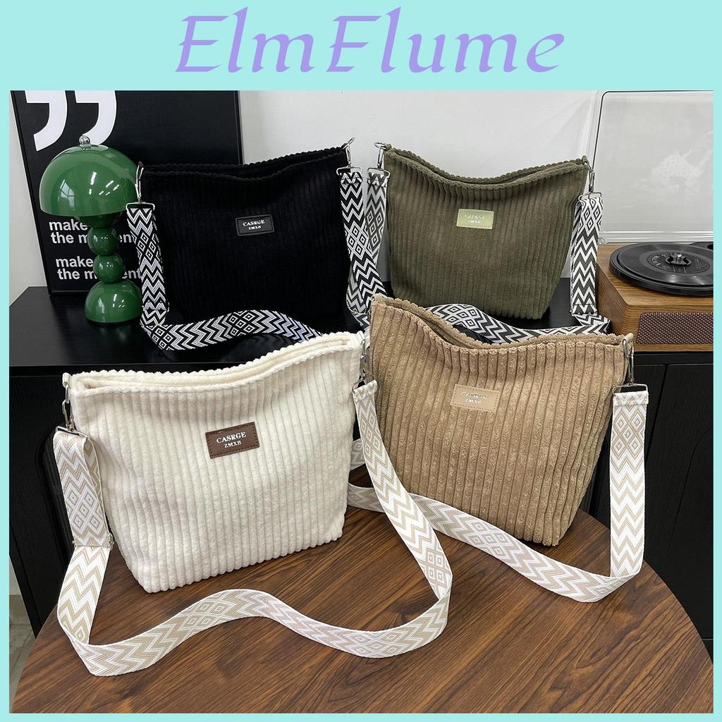 Womens Corduroy Tote Bag With Zipper Closure For Casual Travel And Commuting