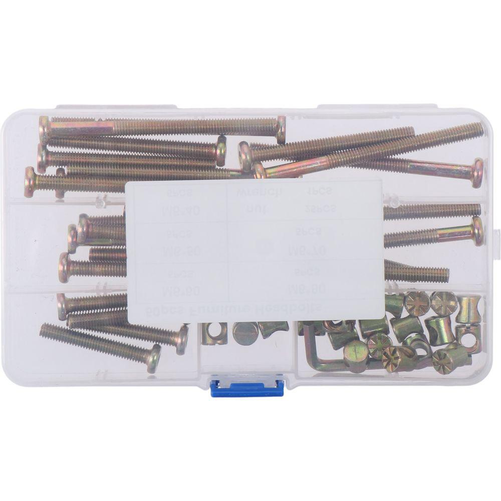 50 adet Altıgen Tahrik Cıvata Somun Kiti Somun ve Cıvata Çeşitleri Setleri Beşik Ranza Mobilya Karyolası