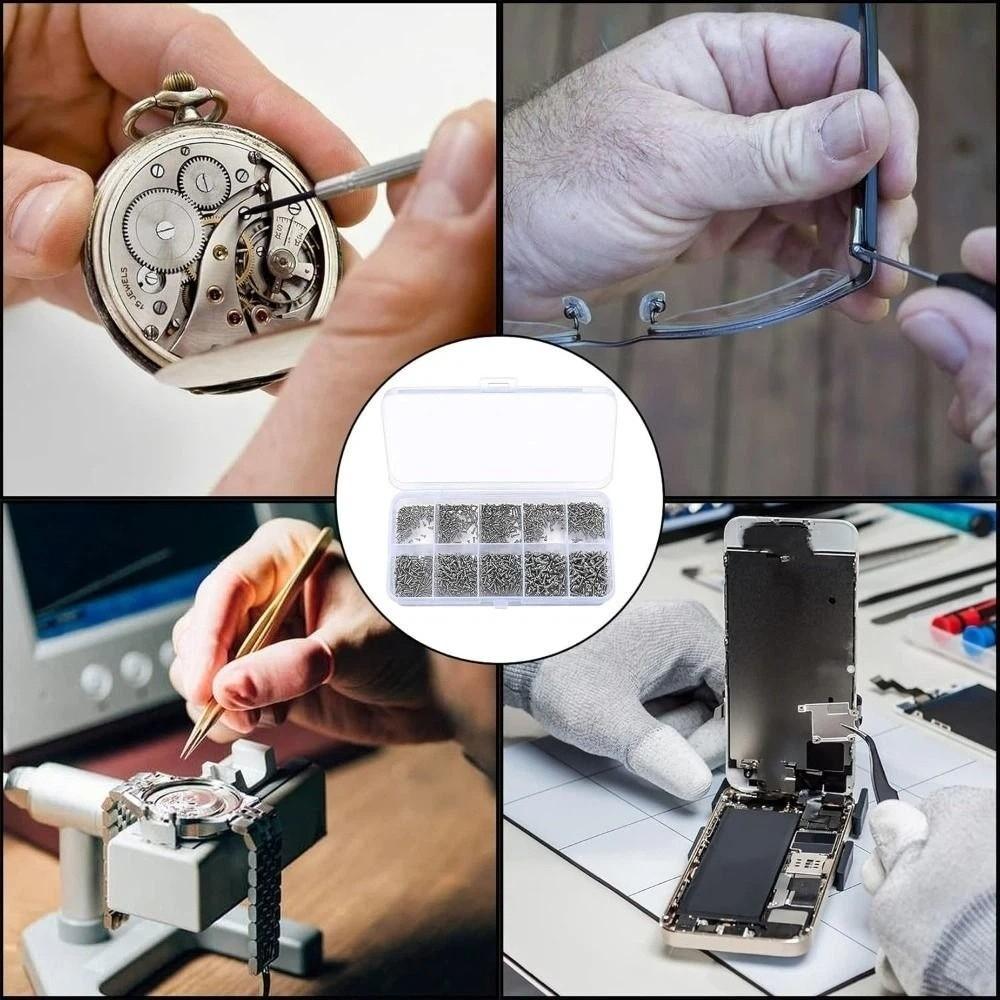 1200Pcs/Box High Hardness Micro Cross Screws Eyeglass Repair Screws  Sunglasses Repair