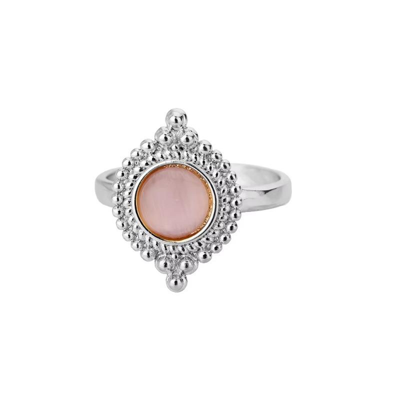 Wind Ring Oval Opal Open Ring Fashion Women's Versatile Gold Non-Fading Ring