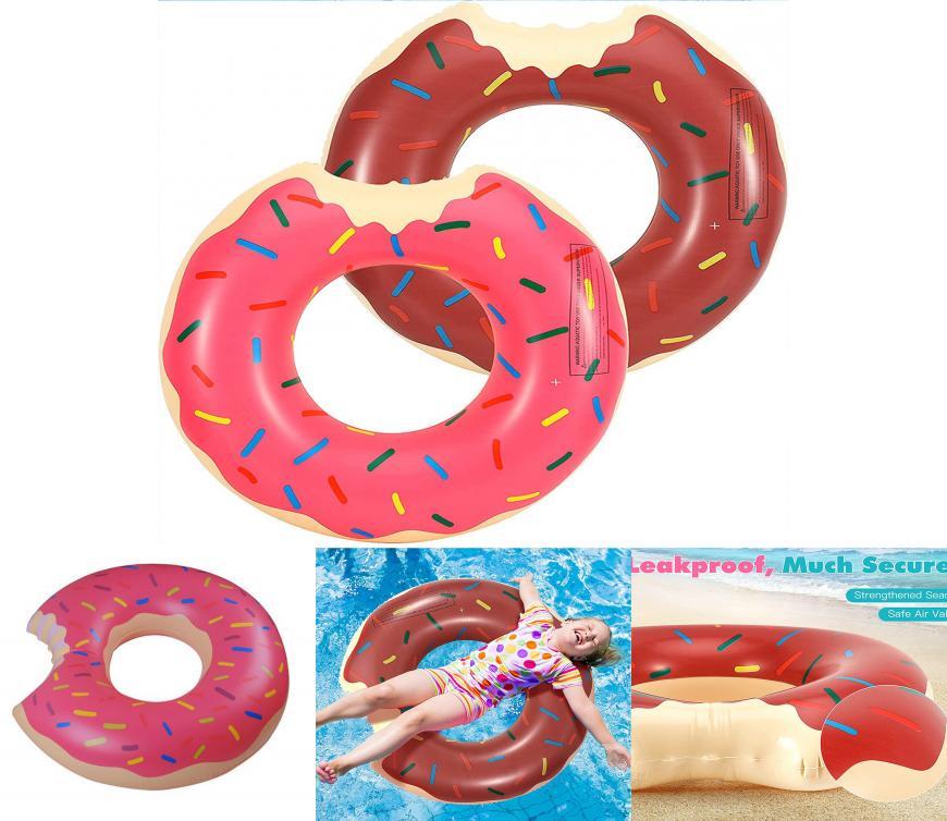 Kinder Schwimmring aus strapazierfähigem PVC im süßen Donut-Design für Wassersport