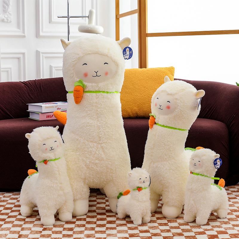 Cute Carrot Alpaca Doll Plush Toy Little White Sheep Doll Children's Birthday Gift