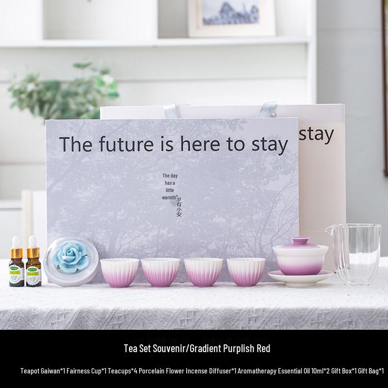 Muyi National Beauty Gradient Purple Porcelain Tea Set