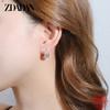 925 Sterling Silver Hollow Zircon Hoop Earring for Women Girls Fashion Jewelry