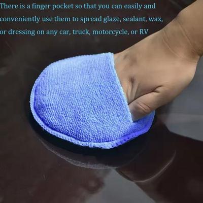 2 Stück Auto-Detailing-Applikatorpads Auto-Pflege Wachs Polierschwämme Weiche Mikrofaser Runde Tasche Schaumstoffschwämme Auto-Reinigungswerkzeuge
