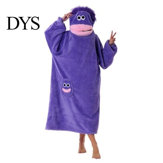 Morbida Calda Tuta da Casa, Coperta Indossabile con Cappuccio Creatura dalla Grande Bocca, Felpa Larga in Pile con Cappuccio Peluche per Donna Uomo, Mantello Cosplay Invernale con Bottoni