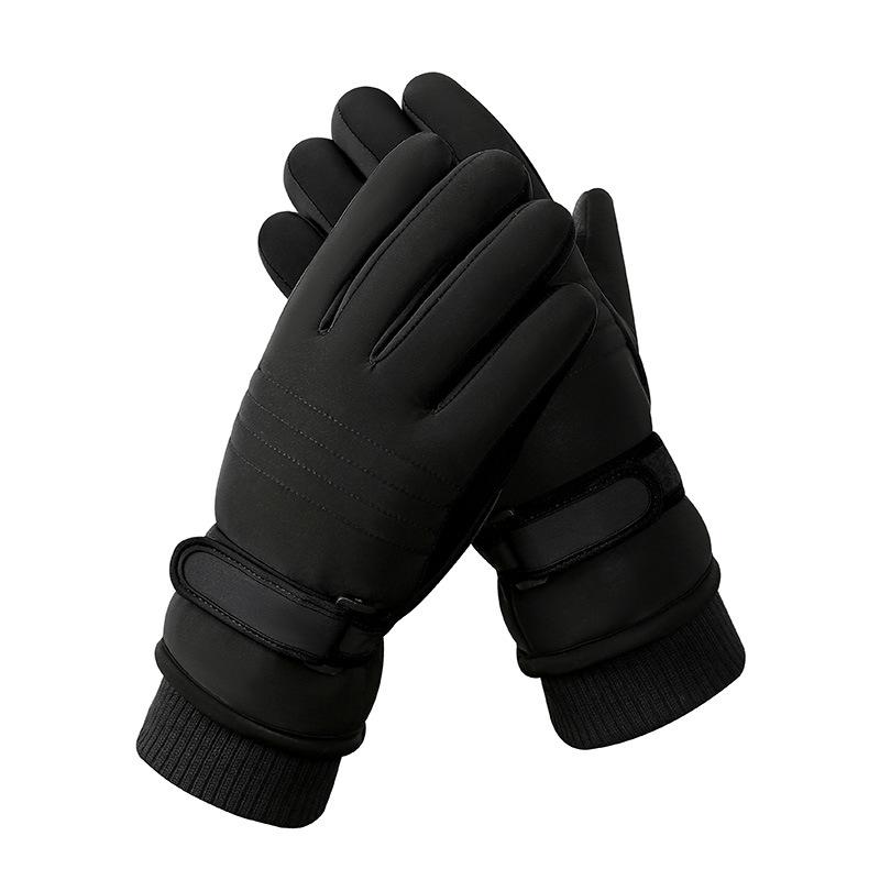 Winter Skiing Gloves for Men  Thickened with Fleece  Outdoor Cycling Windproof and Cold Proof  Touch Screen  Fashionable Five Finger Warm Gloves
