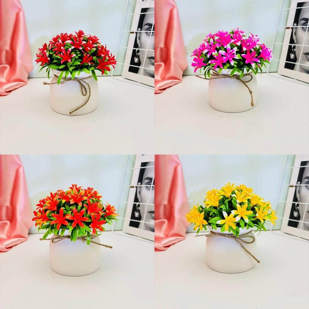 Artificial Orchid Flower Potted Plant Indoor Garden And Living Space Decoration