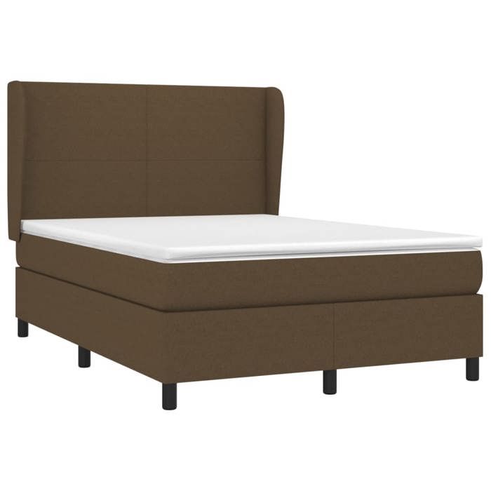 Maison Exclusive - Sommier à lattes de lit avec matelas Marron foncé 140x200 cm