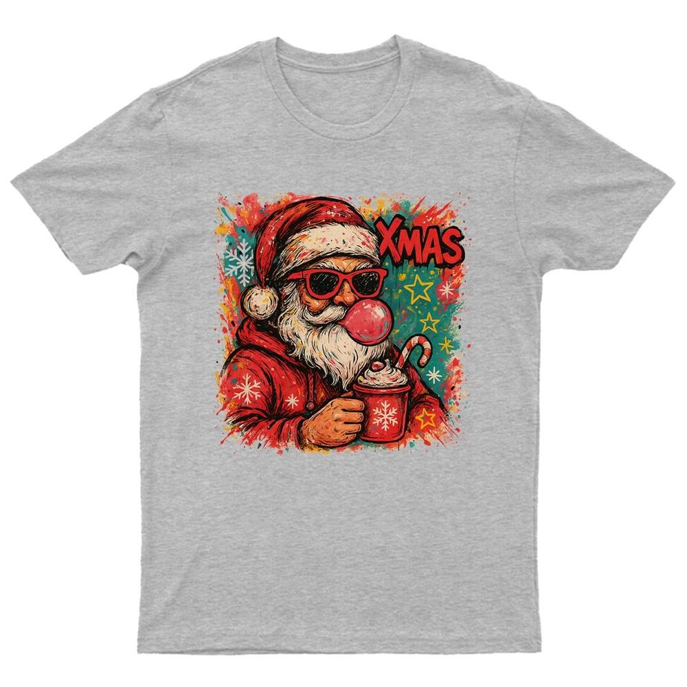 XMAS Santa Coffee Christmas TShirt Unisex Gift Retro Seasonal Funny Claus