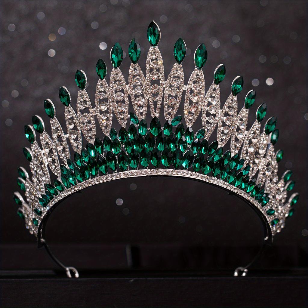 Barockkristalltiaror och kronor Strass Studentdiadem Krona Tiara För Kvinnor Bröllopshåraccessoarer Smyckeskrona