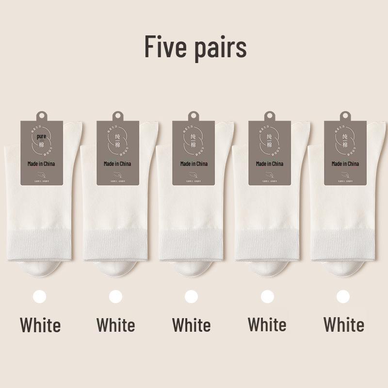 Svarta herrstrumpor i ren bomull till mitten av vaden - Varma, andningsbara och svettabsorberande för höst/vinter