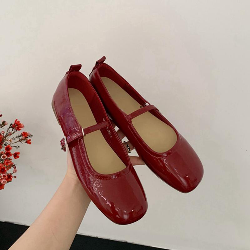 Fashion SUOJIALUN 2025 Summer New Women Mary Jane Shoes Soft Casual Outdoor Dress Flat Ballet Shoes Round Toe Shallow Slip On Flats
