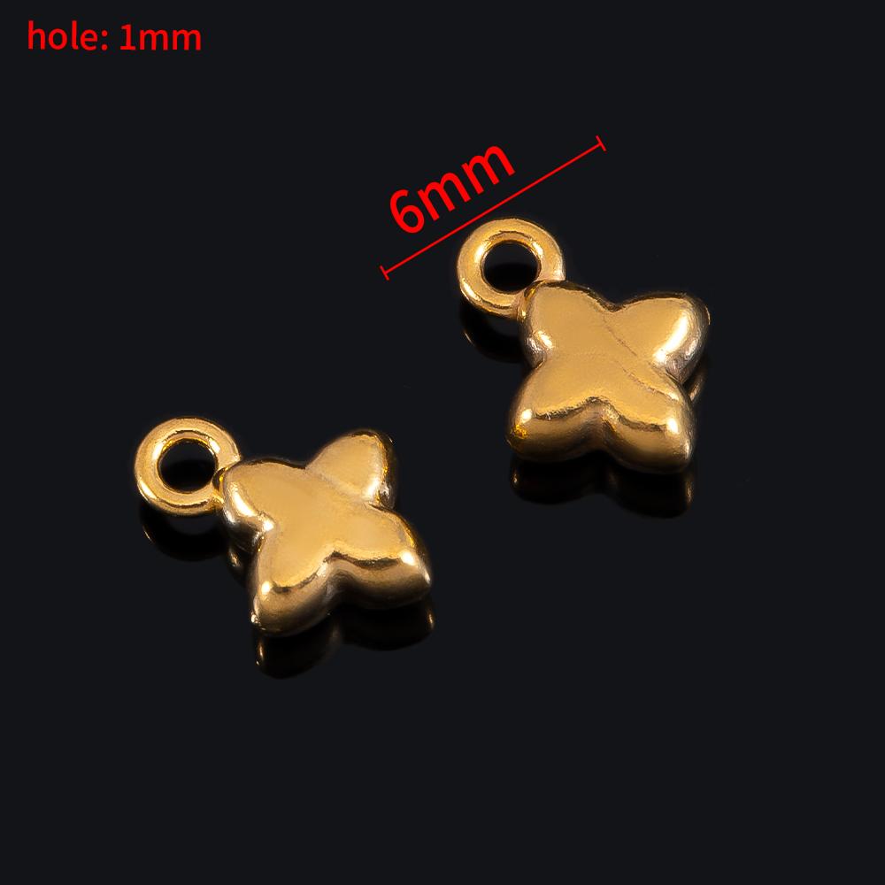 10pcs Stainless Steel Mini Heart Star Pendants Moon Necklace Charms for Earring Jewelry Making DIY Accessories Findings Supplies