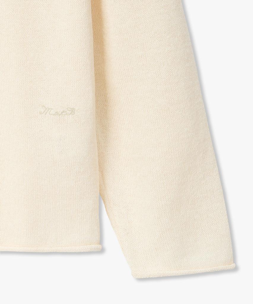 MAN ON THE BOON Rolled Edge Linen Blend Knit_Cream 4716113014