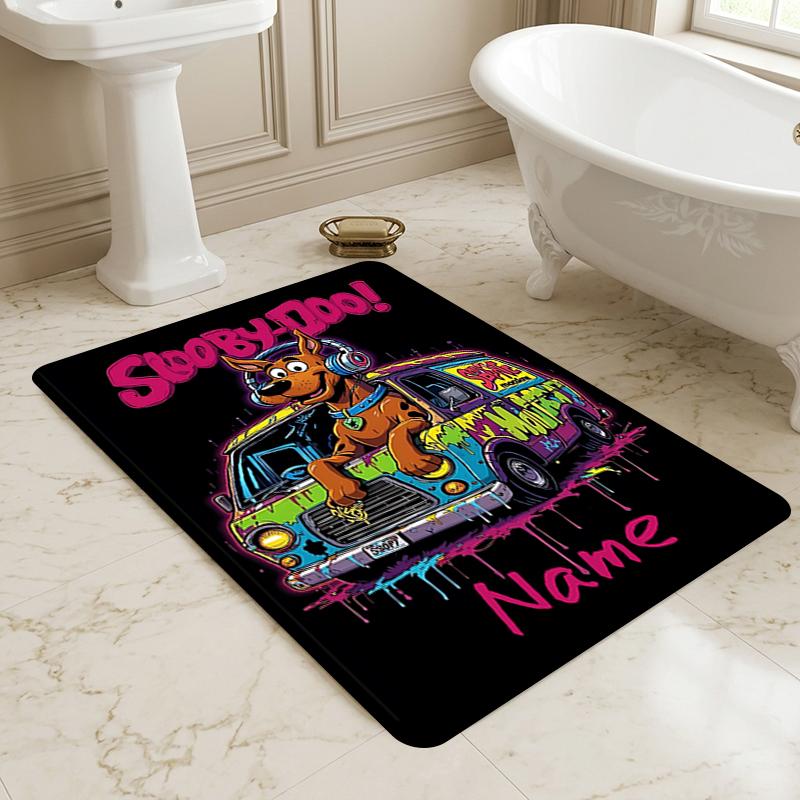 Custom Name Dog Artwork Living Room Non-Slip Area Rug Soft Carpet for Bedroom Kids Playroom Sofa Office Home Decor Doormat