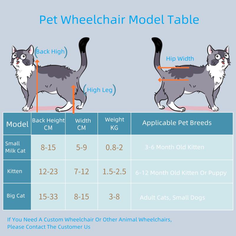 Carrozzina per gatti, deambulatore per disabilità delle zampe posteriori dei gatti, carrozzina per deambulazione assistita per paralisi degli animali domestici, veicolo di supporto per la riabilitazione delle lesioni spinali