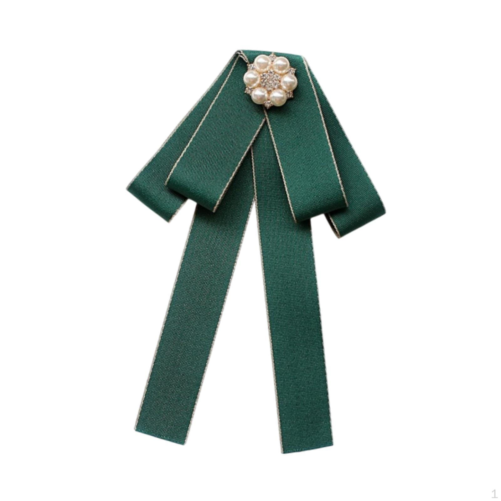 

Галстук-бабочка с лентой для женщин, булавка для галстука, блузка и костюм зелёный