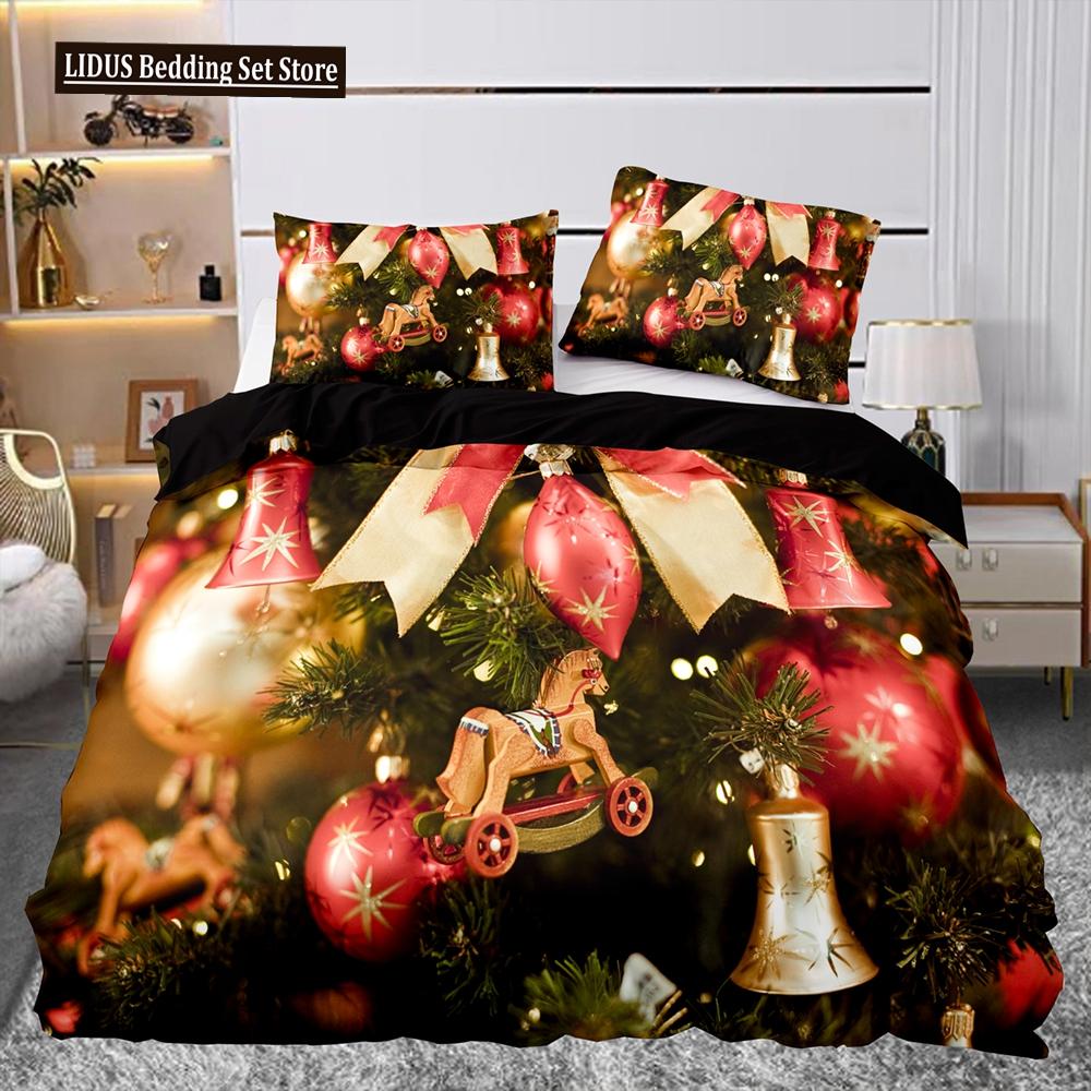 Christmas Gift Pattern Duvet Cover Set Comforter Cover For Kids Boys Girl Teen Polyester Bedding Set King Size With Pillowcases