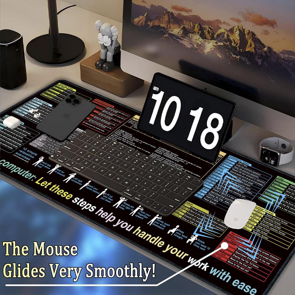 Excel Pad de Mouse Mare Antiderapant pentru Laptop & Tastatură - Uz de Birou