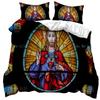 3D Jesus Duvet Cover Christian Sacred Jesus Bedding Set God Bless You Soft Quilt Cover Set King Queen Size For Adults Women Men