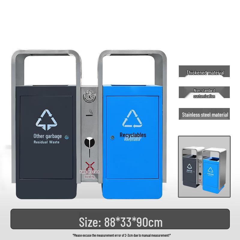 

Outdoor Stainless Steel Waste Sorting Bin