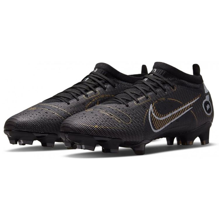 Nike Mercurial Vapor 14 Pro FG Black Metallic Gold Men Sneakers Metallic-Silver Cave-Stone DJ2846-007