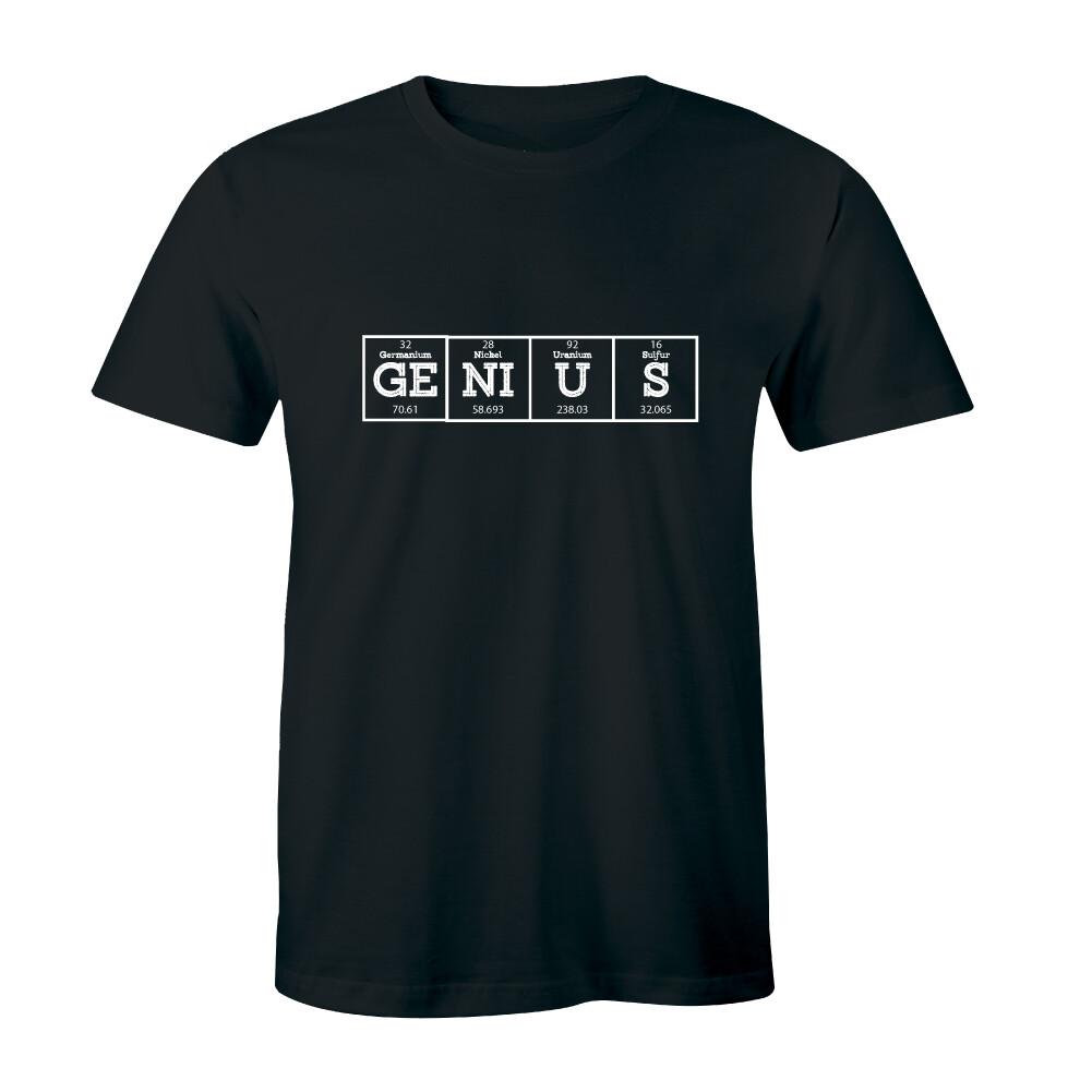 Genius T Shirt Nerd Geek Periodic Table Science Maths Physics Men s Tee T-Shirt S