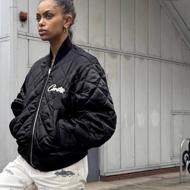 Winter-Diamantmuster Samt-Steppjacke - Corteiz Alcatraz FW25