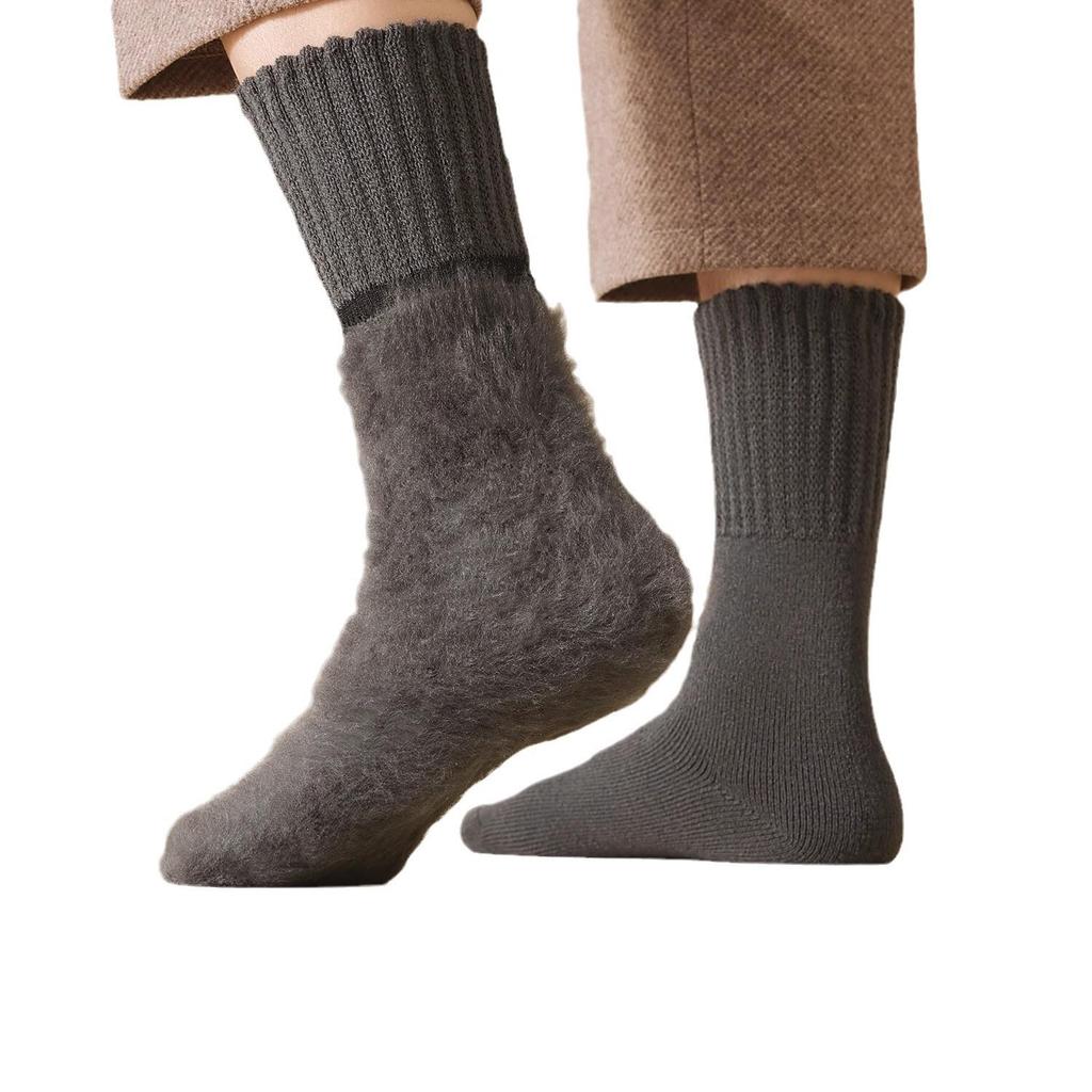 Men's Extra Thick Cashmere Wool Socks – Warm Velvet Mid-Calf Socks for Autumn & Winter