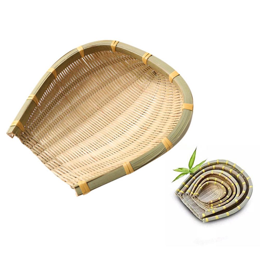 Bamboo Weaving Basket Open Bamboo Sieve Hand-woven Drying Bamboo Basket Fruit and Vegetable Storage Farmhouse Kitchen Basket