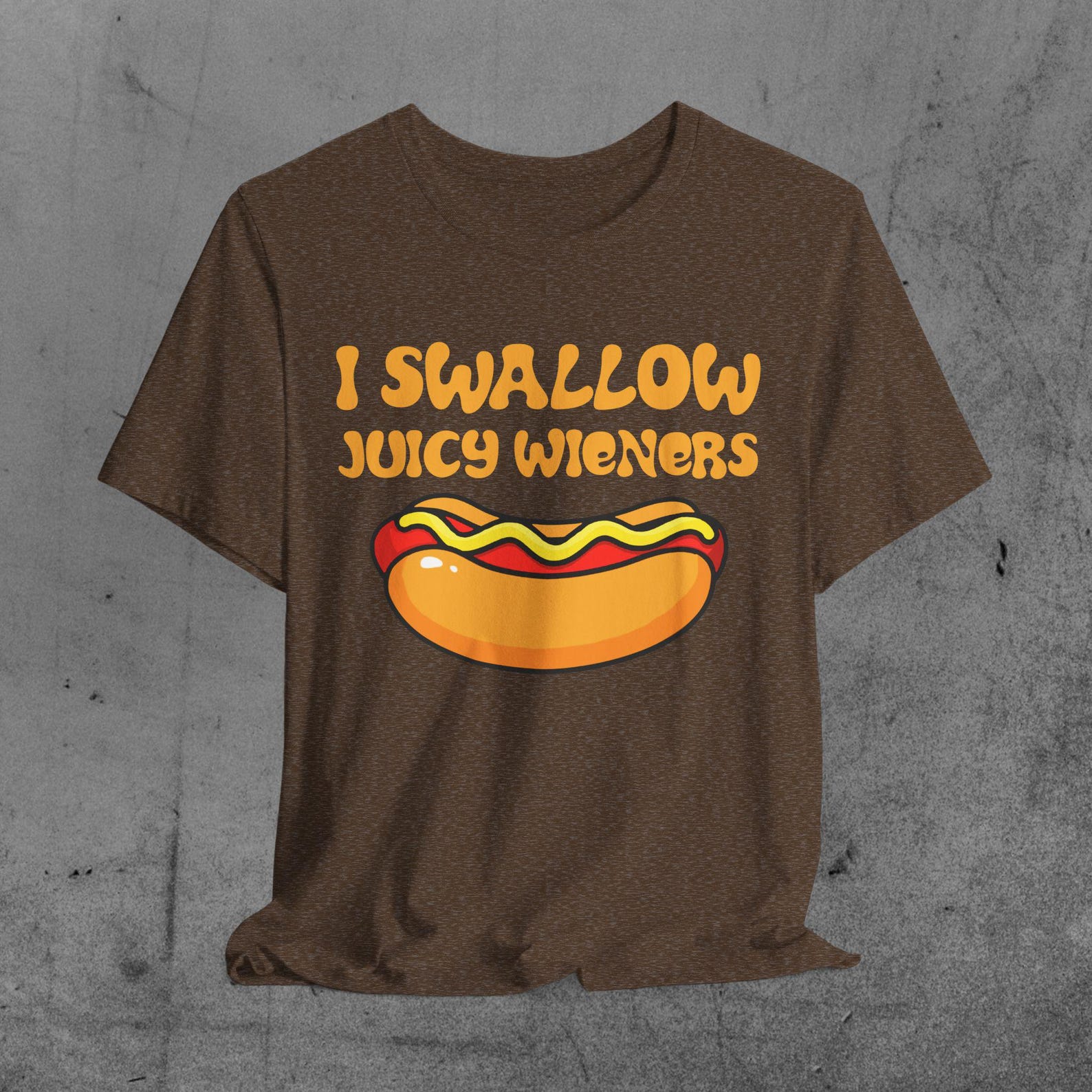 Funny Hot Dog Unisex Tee: I Swallow Juicy Wieners Graphic 3XL