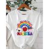 Women's Teacher Rainbow Pencil Print T-shirt, Short Sleeve Crew Neck Casual Top for Summer & Spring, Women's Clothing