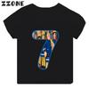 Fireman Sam Firefighter Print Cartoon Boys Clothes 1 2 3 4 5 6 7 8 9 Years Birthday Number Kids T shirt Cute Baby Girls TShirts
