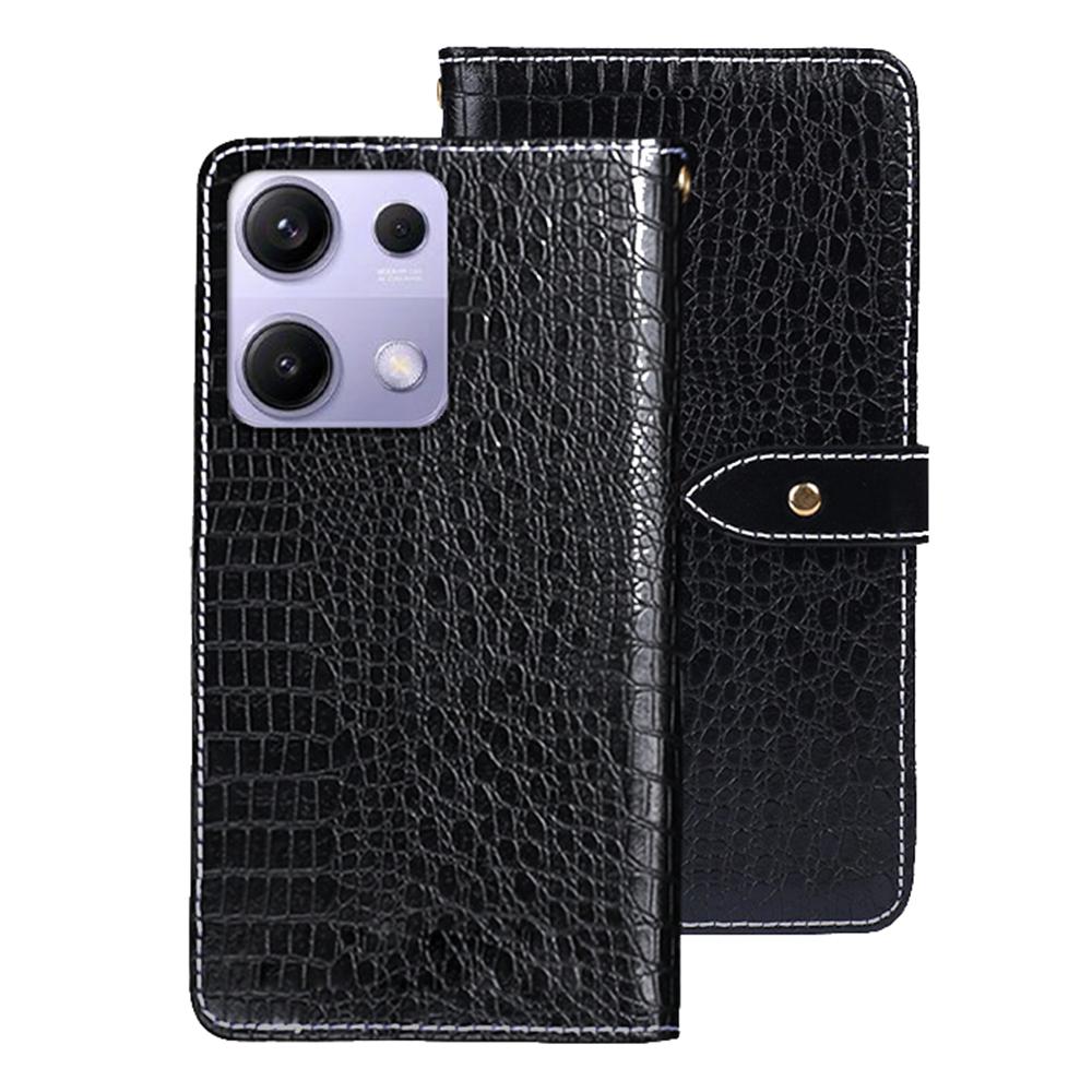 IDEWEI For Xiaomi Redmi Note 14S 4G Case Crocodile Texture PU Leather Flip Phone Cover