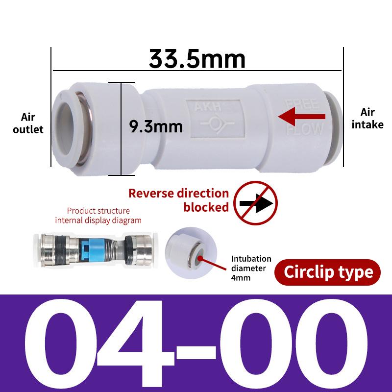 SMC Type Quick Connect Check Valve AKH04 06 08 10 12 16 00 One Way Air Flow Stop for Pneumatic Networks