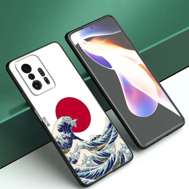 Japanische Welle Anime Drache Handyhülle Für Xiaomi Mi A2 8 9 SE Note 10 10T 11 12 Lite 9T 11T 12S 12T Pro A3 6X 12X TPU Schwarze Hülle