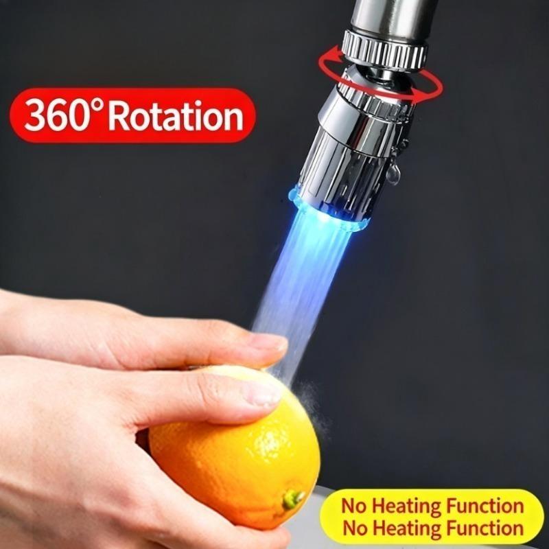 3 Color Light Change LED Faucet Aerator Water Saving Tap Nozzle for Kitchen Bathroom Sink Stream Glow Spray Head Attachment