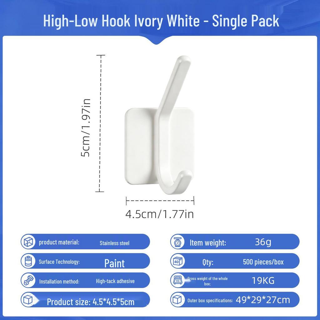 Punch-Free Strong Adhesive 304 Stainless Steel Wall Hook