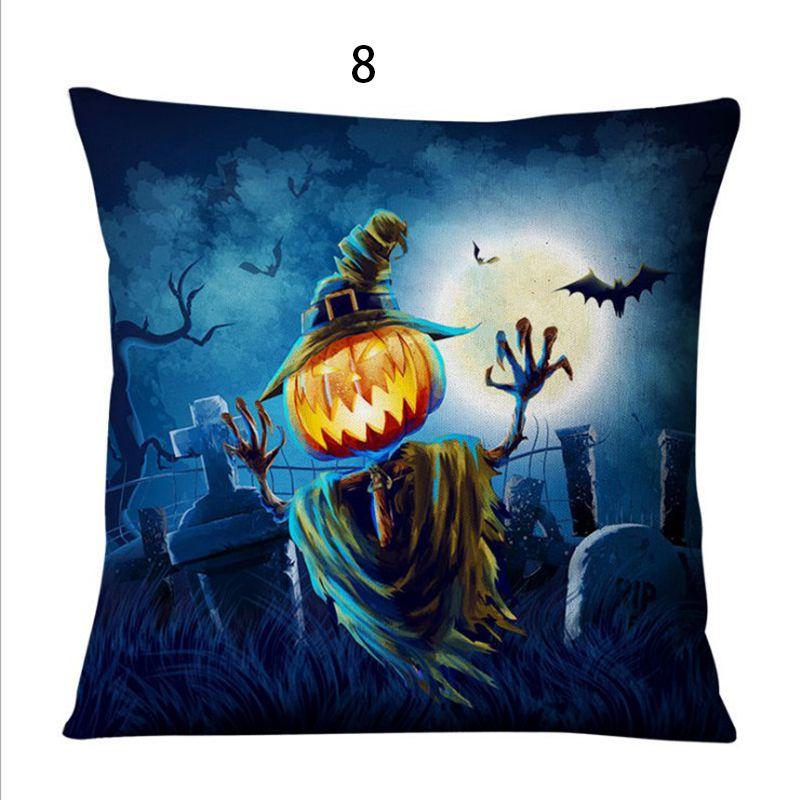 Luxurious Cotton Linen Square Halloween Pattern Throw Pillow Case Cover For A Timeless And Elegant Home Decor