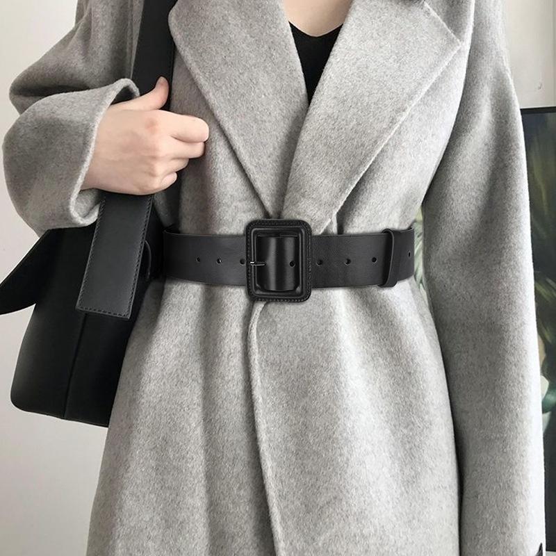 Wide Belt Women's Genuine Leather Decoration Versatile Coat Suit with Skirt Sweater Waist Top Layer Cowhide Bag Waist Seal