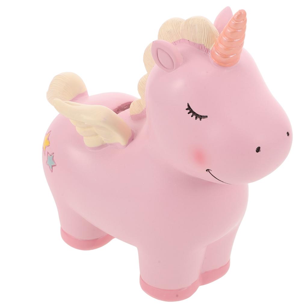 Unicorn Piggy Bank Pink Small Size Money Box for Kids Girls Toy Savings Storage Container Cartoon Decor 0362 Premium