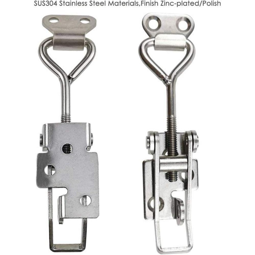 SUS304 Stainless Steel Adjustable Toggle Lock – Cabinet Door Box Handle Latch – 95/125/170mm, Heavy Duty, Quick Snap-Lock
