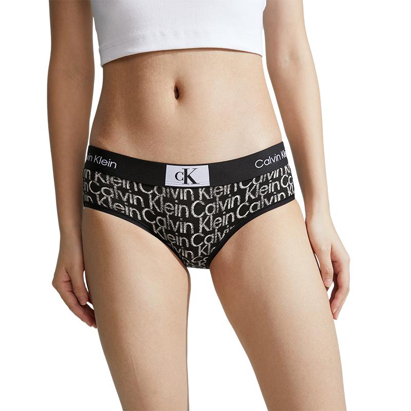 Calvin Klein CK96 Series Small Square Jacquard Cotton Half Coverage Underwear Women Underwear Space-Black White QF7295ADIV3