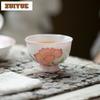 90ML Gradient Ramp Hand Drawn Tulip Flower Mouth Teacup Zen Tea Bowl Mug Tea-tasting Meditation Cup Jianzhan Master Cups Cafes